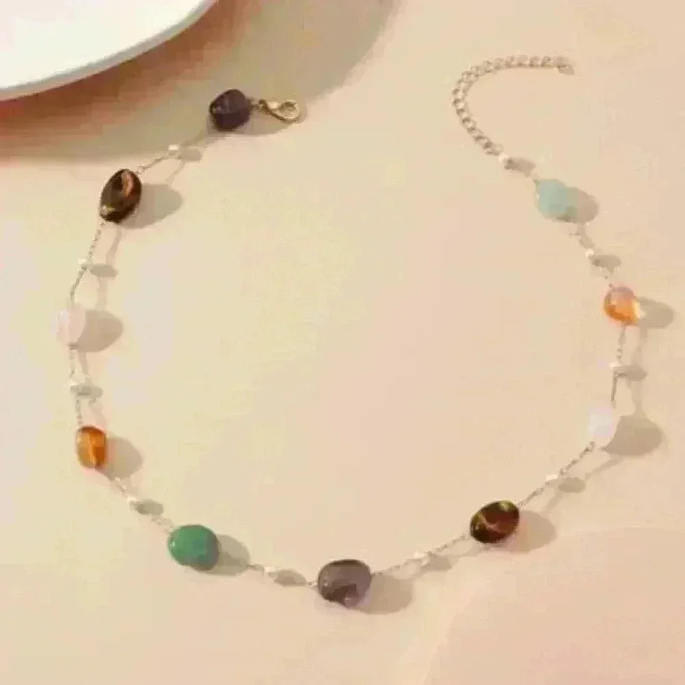 New Unique Mixed Gemstone Necklace